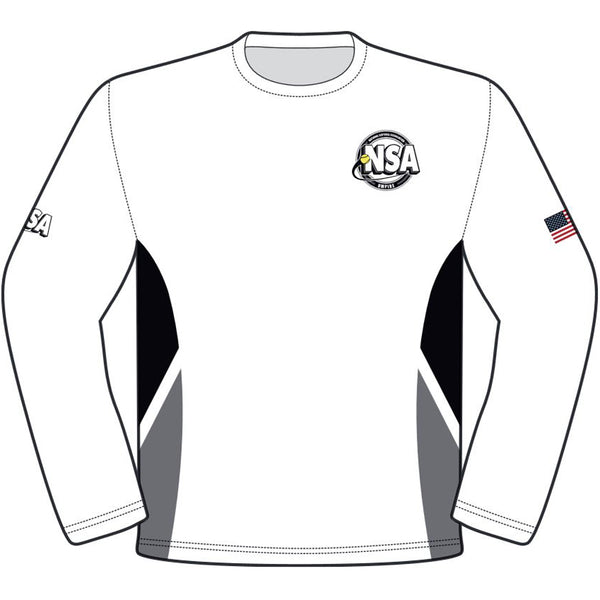NSA Sublimated White Dri Fit Umpire Shirt - Long Sleeve – NSA BPA