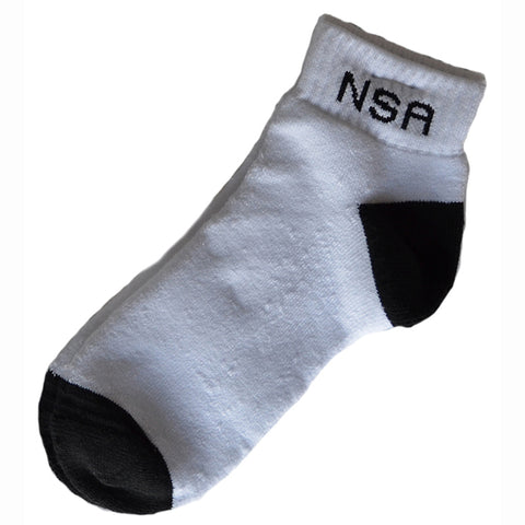 NSA White Ankle Socks