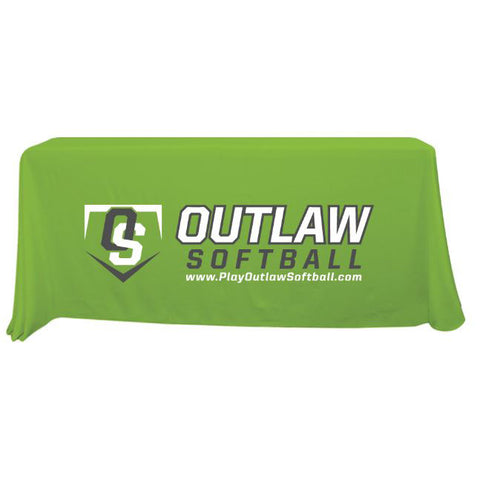 Outlaw Softball 6 ft Lime Green Throw Table Cloth