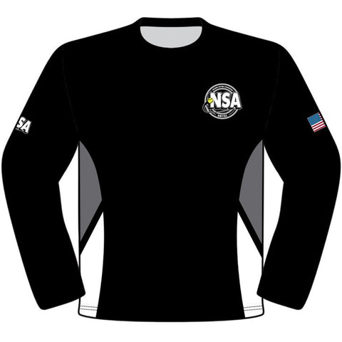 NSA Sublimated Black Dri Fit Umpire Shirt - Long Sleeve